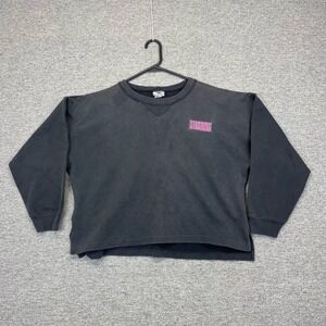 vintage‎ 90s Womens nike cross training faded black Cropped Crewneck Sweatshirt